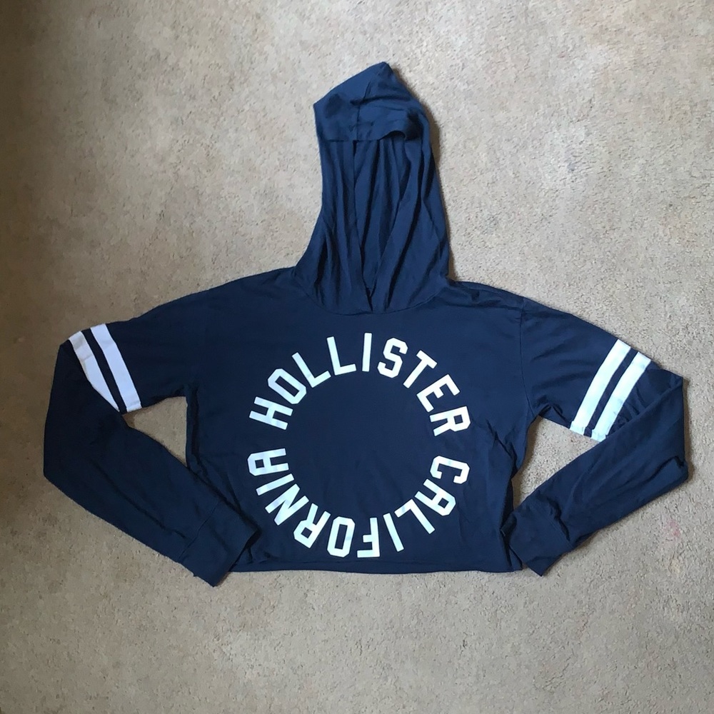 cropped hollister hoodie tee